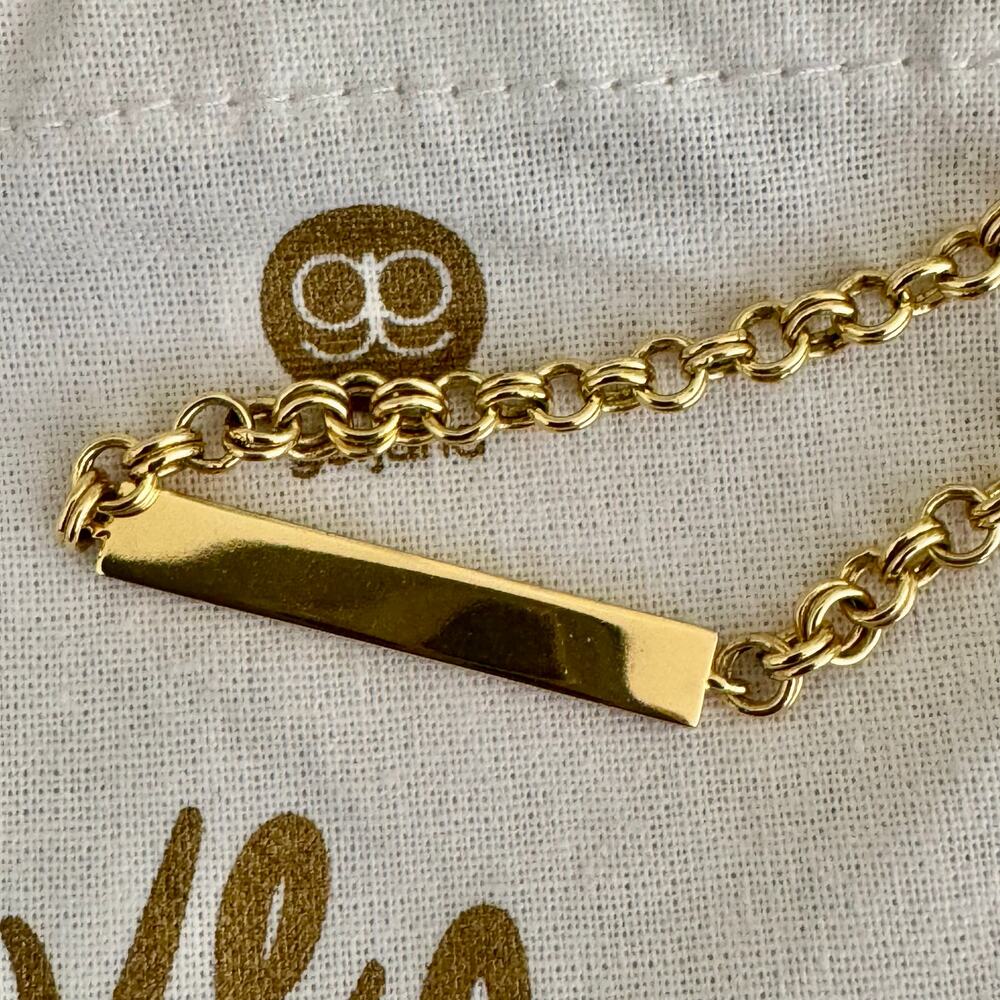 Gorjana Lou Tag Gold ID Necklace rare - Picture 6 of 8